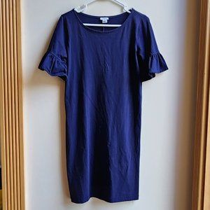 J.Crew Navy Ruffled Short Sleeve Dress Size XS